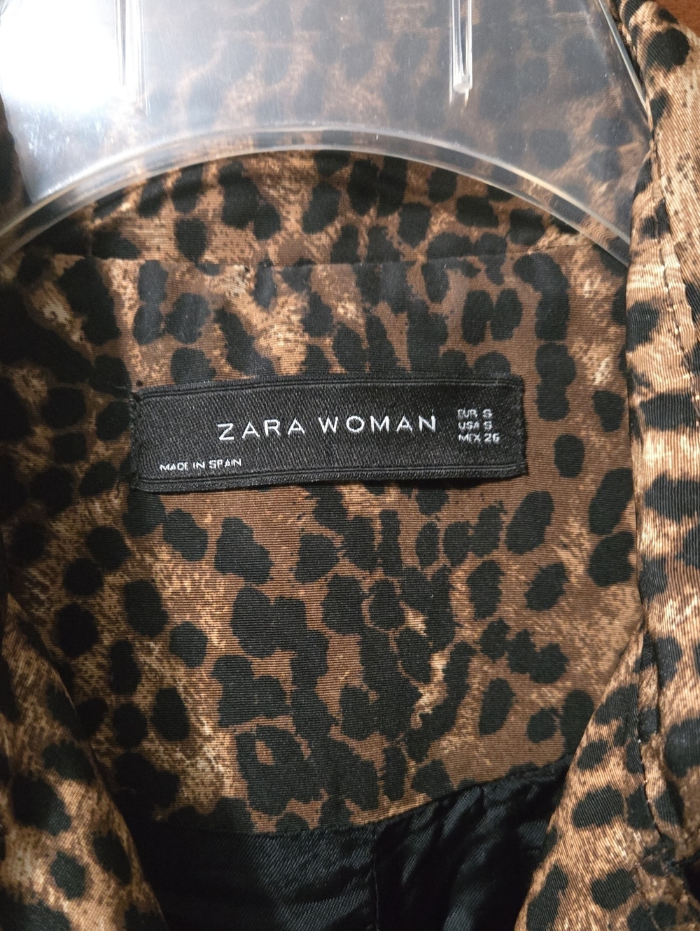Zara Woman Leopard-Print Blazer in Brown and Black Size Small